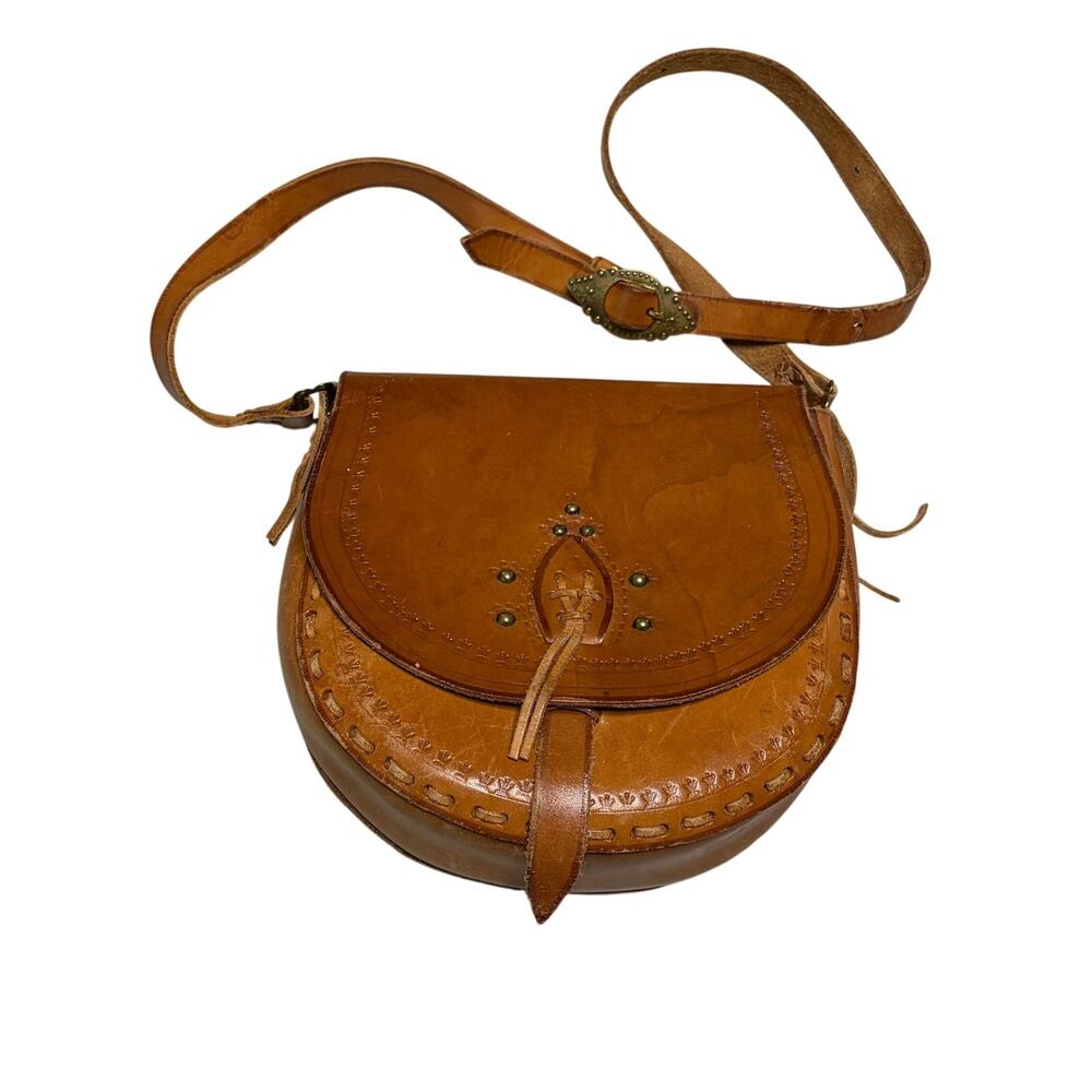 Leather Vintage Polish Folk Shoulder Festival Bag